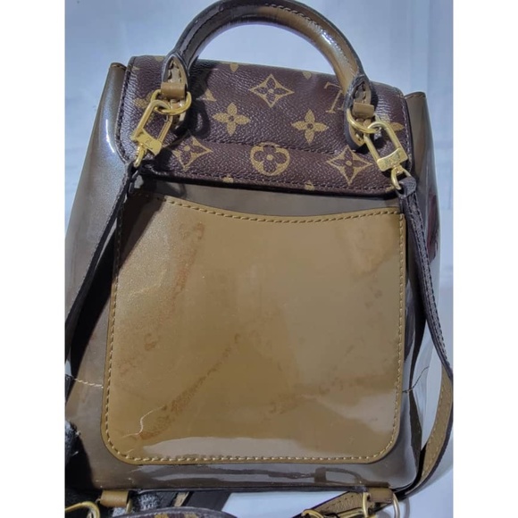 Authentic LOUIS VUITTON Monogram Coated Canvas And Vert Bronze Vernis Ho… - Picture 11 of 16